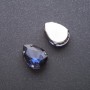 Price per pack of 10 pcs. Sew-on crystal in claw setting, Drop 13x18mm, blue