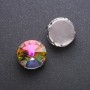 Sew-on Rivoli crystal in clamp, round 18mm green-yellow
