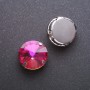 Price per pack of 10 pcs. Sew-on "rivoli" crystal in claw setting, round 18mm, raspberry