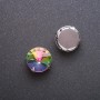 Price per pack of 10 pcs. Sew-on "rivoli" crystal in claw setting, round 13mm, yellow-green