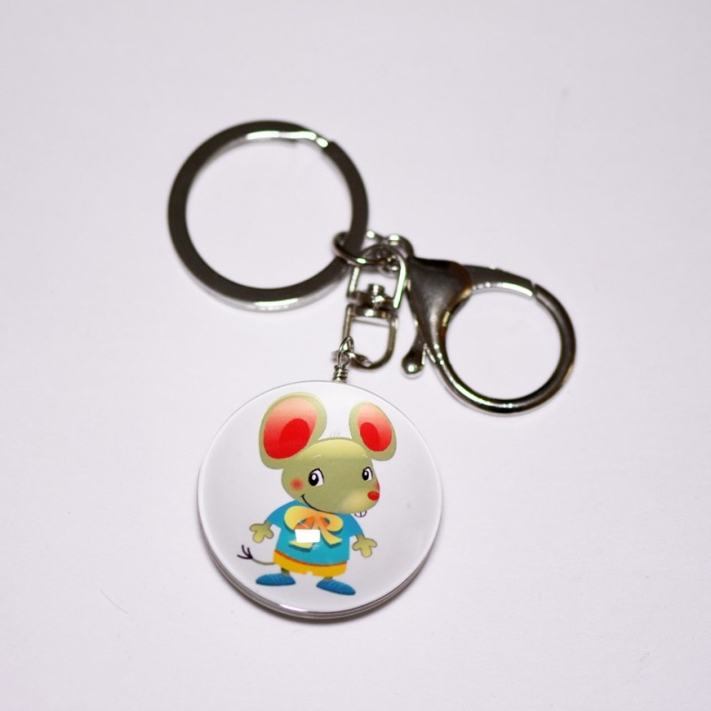 Keychain 'Misha' pendant, diameter 4×3 cm, length 9.5 cm