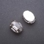 Price per pack of 10 pcs. Sew-on crystal in claw setting, oval 13x18mm, grey