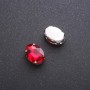Price per pack /10pcs. Sew-on Crystal in Setting, Oval 10x14mm, Red