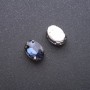Price per pack /10pcs. Sew-on Crystal in Setting, Oval 10x14mm, Blue