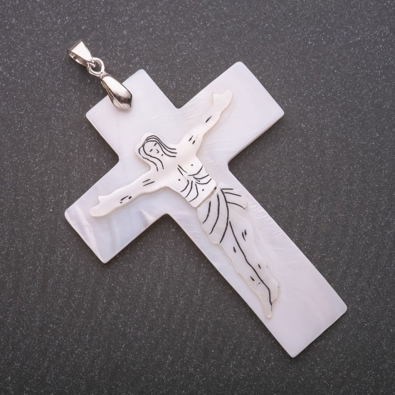 Mother of Pearl Pendant Cross 64×48×78mm