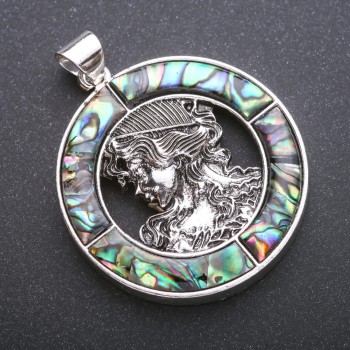 Pendant 'Buckwheat' with Halite in a setting 45x57mm
