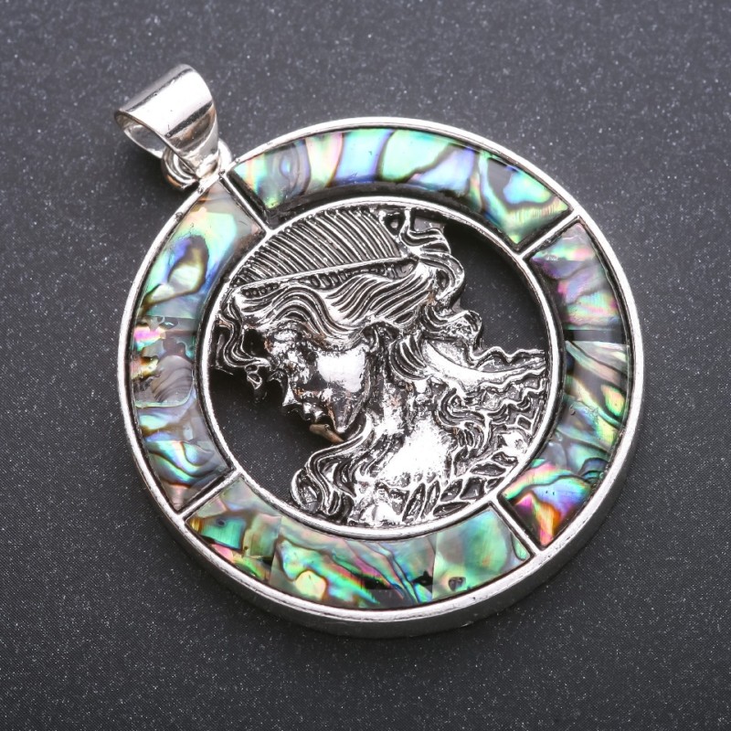 Pendant 'Buckwheat' with Halite in a setting 45x57mm