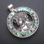 Pendant 'Buckwheat' with Halite in a setting 45x57mm
