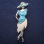 Brooch Pendant Lady with Pearl and Chalcedony 80x30mm +
