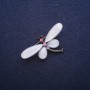 Brooch Dragonfly 45x25mm white