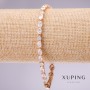 Xuping Bracelet with White Stones, 4mm Thickness, 18–20cm Length, Gold Pl plating with Extender Chain