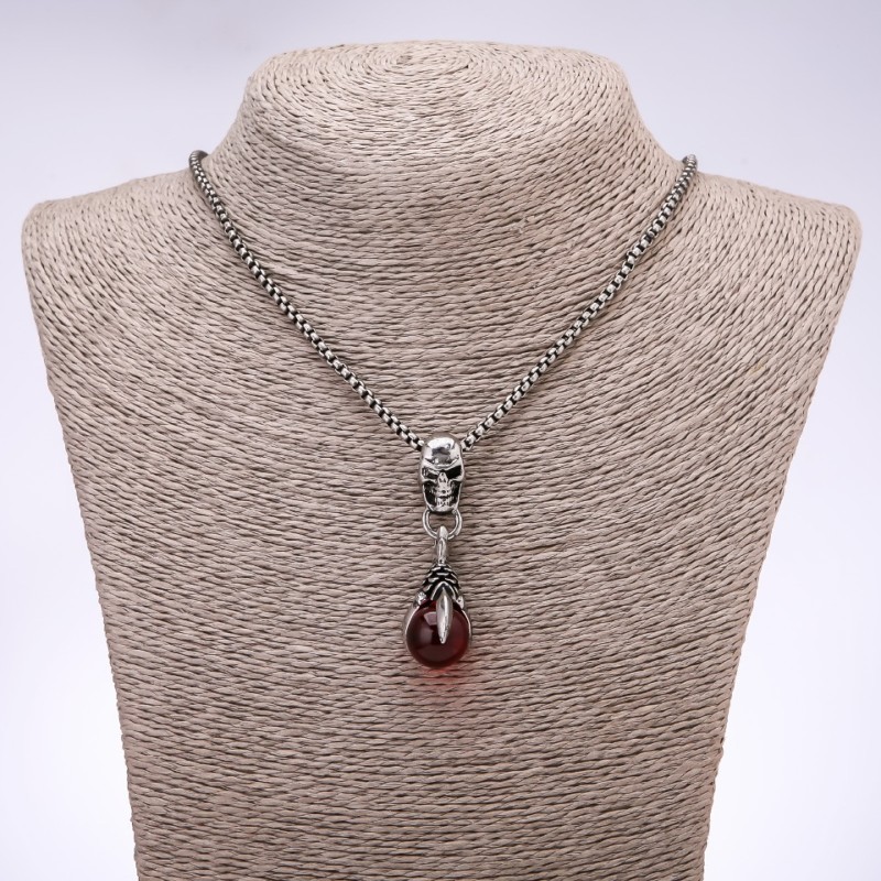 Pendant in "punk goth" style Ball in claws 15×32mm on chain, length 65cm