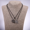 Pair Friendship Pendants Four-Leaf Clover, 42-48 cm, pendant 23×25 mm