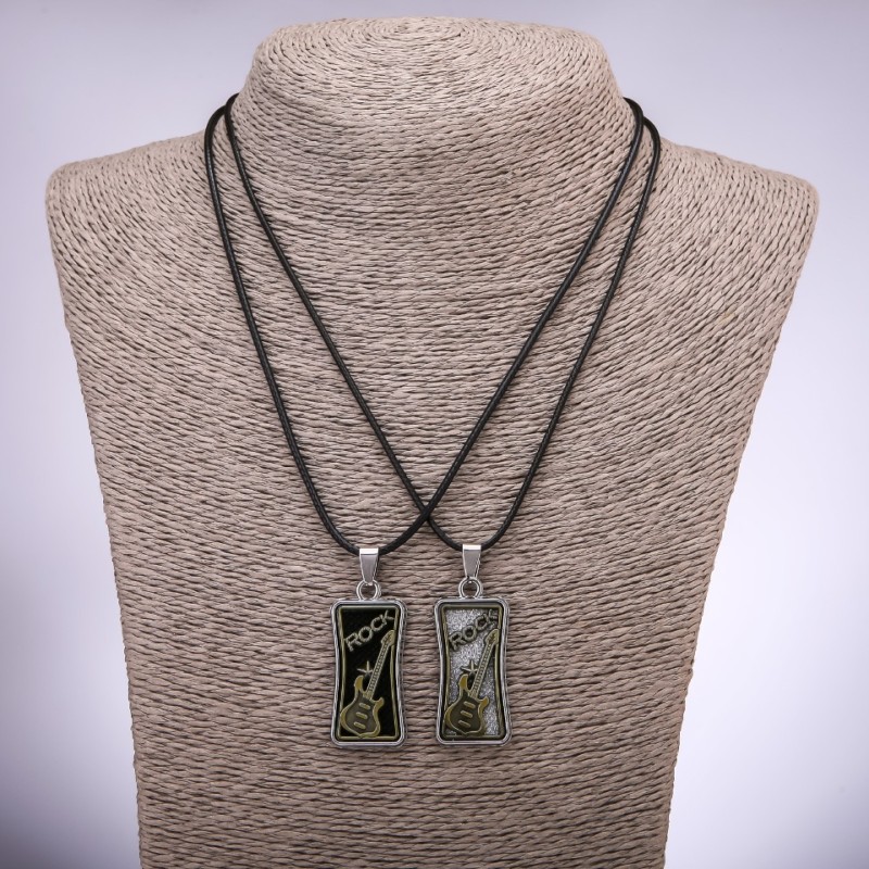 Pairs of friendship pendants "Rock Guitar" length 42-48 cm, pendant 18x37 mm
