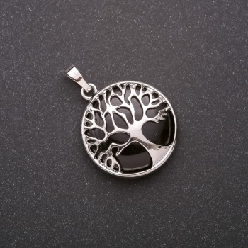 Agate Pendant in a "Tree" Setting, 27mm