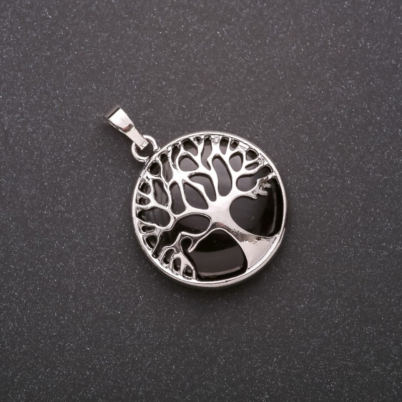 Agate Pendant in a "Tree" Setting, 27mm