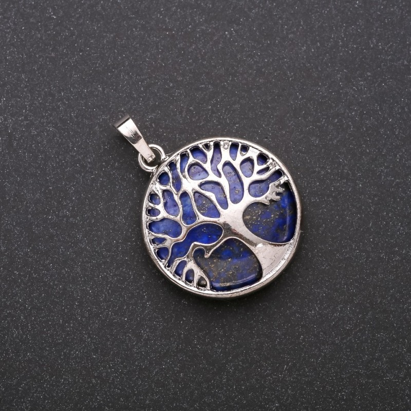 Lapis Lazuli Pendant in a 'Tree' Setting 28mm