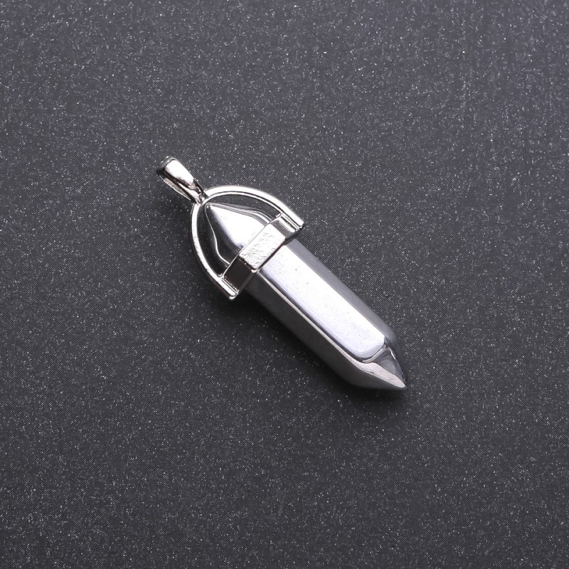 Hexagonal Hematite Pendant 8x35x40mm