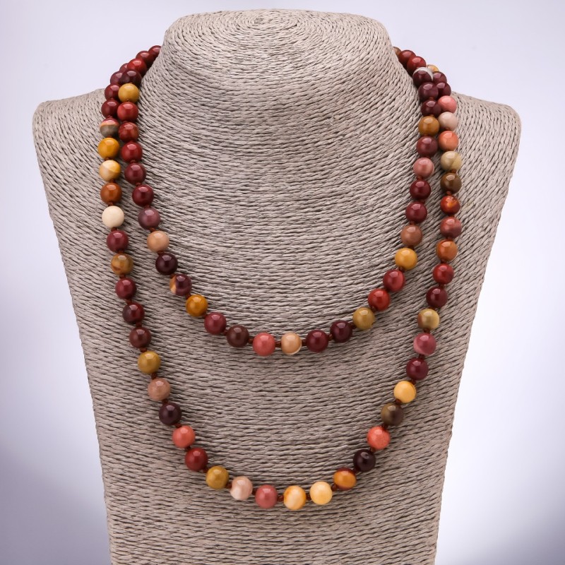 Jasper Mookaite Natural Stone Beads Smooth Round Bead, 8+ mm diameter, 120 cm length