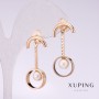Xuping Earrings with Mallorca White Pearl 30x5mm 18K Gold Plated
