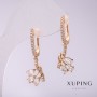 Xuping Earrings with White Stones 32x12mm 18K Gold Plated