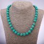 Variscite Necklace Smooth Round Beads, Diameter 10+/-mm, Length 48cm