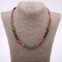 Tourmaline Natural Stone Chip Necklace, Diameter 7x3mm+/-, Length 45cm+