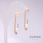 Xuping Earrings with White Majorca Pearls 34x8mm Gold-Plated
