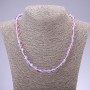 Opal Glass Necklace Pink, Diameter 8mm, Length 48cm