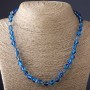 Necklace of Opal Glass Blue, 8mm diameter