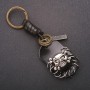 Men's Eco-Leather Keychain Skull, Length 12cm