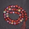 Opal Glass Beads Red Smooth Ball on Thread, 8mm Diameter, 38cm Length (+/-)