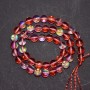 Opal Glass Beads Red Smooth Ball on Thread, 8mm Diameter, 38cm Length (+/-)