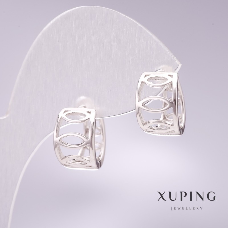 Xuping Earrings 9x13mm Rhodium