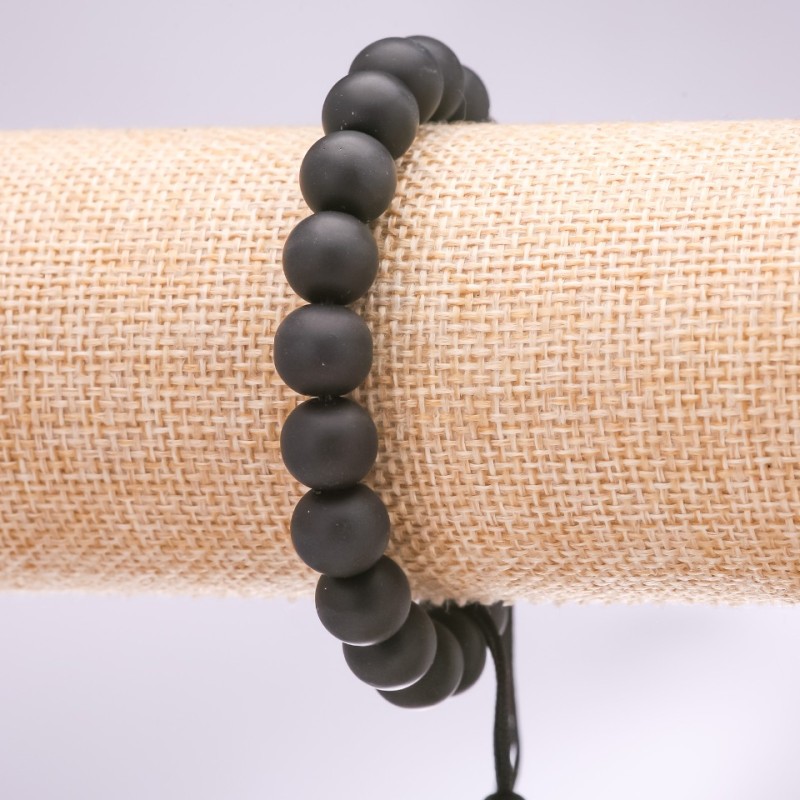 Drawstring Bracelet Shungite (imitation), diameter 10mm+