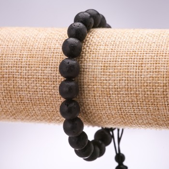 Lava Bracelet, 10mm Diameter, 18-24cm Length, Drawstring