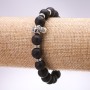 Lava Skull Bracelet, 10mm Diameter, 18cm Length on Elastic