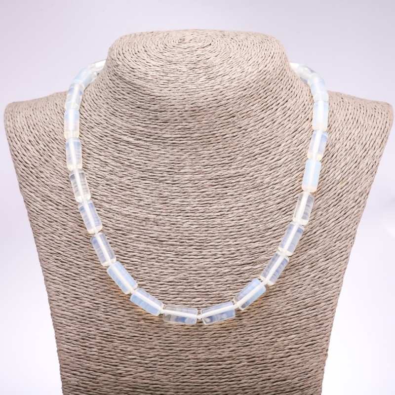 Moonstone Necklace (Synthetic) Cylinder, 8x17mm Diameter, 45cm Length