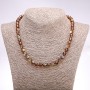 Brown Opal Glass Necklace, Smooth Bead, 8mm Diameter, 45cm Length
