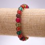 Multicolour Glass Bracelet, Smooth Bead, 8mm Diameter, 18cm Length on Elastic