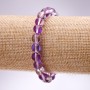 Opal Glass Bracelet, Lilac Smooth Bead, 8mm Diameter, 18cm Length on Elastic
