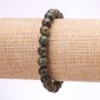 Dragon's Blood Jasper Stone Bracelet, smooth round beads, diameter 8mm, length 18cm on elastic