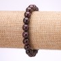 Garnet Stone Bracelet, smooth round beads, diameter 8.5mm+/-, length 18cm on elastic
