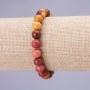 Mookaite Jasper Bracelet, Smooth Ball, 8mm Diameter, 18cm Length on Elastic