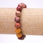 Mookaite Jasper Bracelet, Smooth Ball, 10mm Diameter, 18cm Length on Elastic