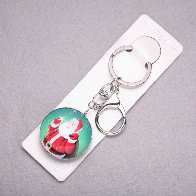 New Year Santa Claus with Sack of Gifts Keyring, length 10cm