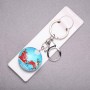 New Year Santa Claus on Reindeer Keyring, length 10cm