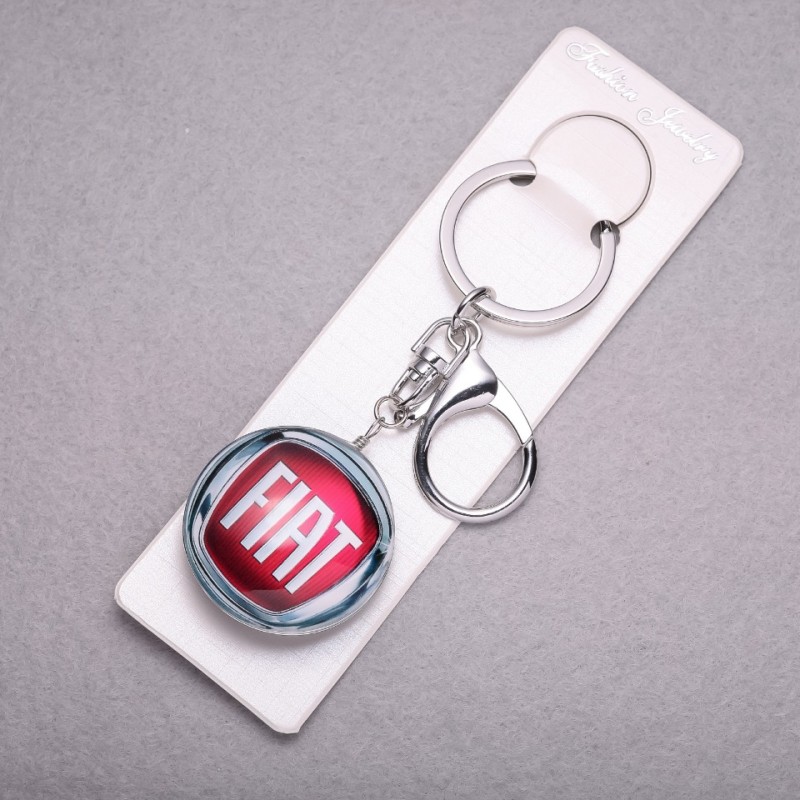 Fiat Car Metal Keyring, 10cm length