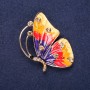 Sale! Butterfly Brooch with Yellow Rhinestones Yellow, Red and Purple Enamel 45x32mm Yellow Metal