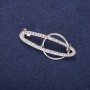 Sale! Accent Orbit Brooch with White Rhinestones 43x20mm Silver-tone Metal